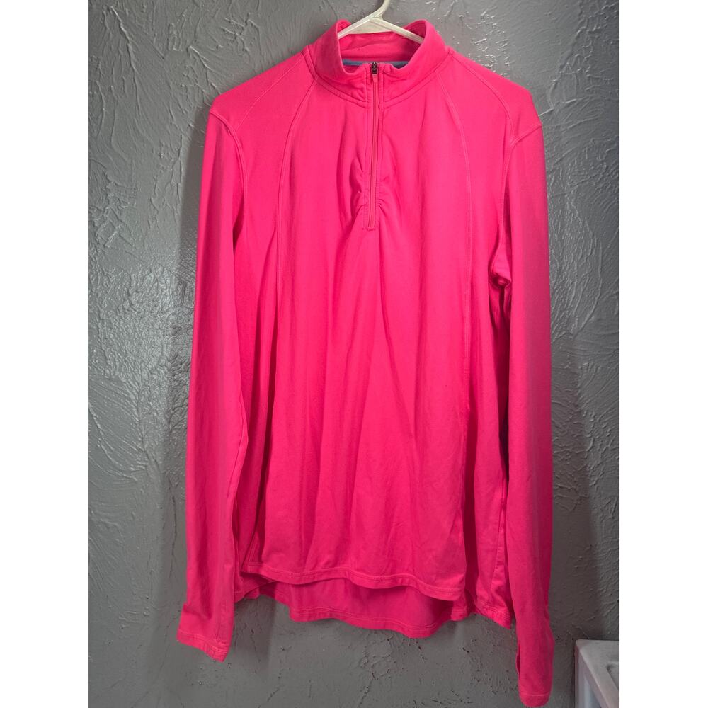 Dover Saddlery Hot Pink 1/4 Zip Pullover Raglan Mock Neck Womens Size XL